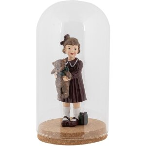 Clayre & Eef Skleněný zvon Ø12x22cm Transparentní s korkovým dnem Skleněná dekorace