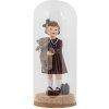 Clayre & Eef Skleněný zvon Ø 8x20 cm s korkovým podstavcem Průhledné sklo