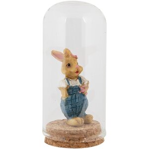 Clayre & Eef Skleněný zvonek Ø5x10cm Průhledný s korkovým dnem Deco