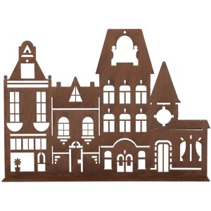 Clayre & Eef 6Y5779 Dekorace domeček 29x5x21 cm venkovský styl kov hnědý