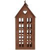 Clayre & Eef 6Y5792 Dekorace dům kovová hnědá 13x11x30 cm venkovský styl
