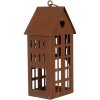 Clayre & Eef 6Y5792 Dekorace dům kovová hnědá 13x11x30 cm venkovský styl