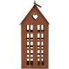 Clayre & Eef 6Y5792 Dekorace dům kovová hnědá 13x11x30 cm venkovský styl