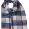 Juleeze JZSC0824BL Dámská šála Blue Grey Checked 50x200 cm