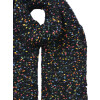 Juleeze JZSC0829Z Šátek černý 14x146 cm Syntetický s barevnými akcenty