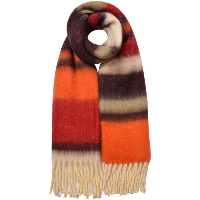 Juleeze JZSC0832CH Dámská šála hnědo oranžová 37x210 cm