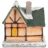 Clayre & Eef 6PR5733 Dekorace domeček s LED diodami oranžovo-zelená 6x5x6 cm