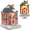 Clayre & Eef 6PR5734 Dekorace domeček s LED diodami růžovo-šedá 4x5x6 cm