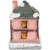 Clayre & Eef 6PR5734 Dekorace domeček s LED diodami růžovo-šedá 4x5x6 cm