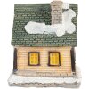 Clayre & Eef 6PR5735 Dekorace domeček LED béžová zelená 5x5x6 cm
