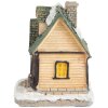 Clayre & Eef 6PR5735 Dekorace domeček LED béžová zelená 5x5x6 cm