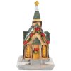 Clayre & Eef 6PR5736 Dekorace Dům LED 6x5x9 cm Polyresin oranžovo-zelená