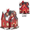 Clayre & Eef 6PR5739 Dekorace Dům LED červená šedá 6x5x7 cm Polyresin