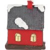 Clayre & Eef 6PR5739 Dekorace Dům LED červená šedá 6x5x7 cm Polyresin