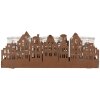 Clayre & Eef 6Y5783 Stojan na čajové svíčky Houses Brown 30x9x11 cm Venkovský styl