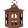 Clayre & Eef 6Y5785 Lucerna hnědá Ø 19x22 cm Kovová zahradní dekorace ve starožitném stylu
