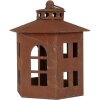 Clayre & Eef 6Y5785 Lucerna hnědá Ø 19x22 cm Kovová zahradní dekorace ve starožitném stylu