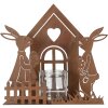 Clayre & Eef 6Y5786 Domeček na čajovou svíčku s králíkem hnědý 26x9x26 cm