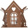 Clayre & Eef 6Y5786 Domeček na čajovou svíčku s králíkem hnědý 26x9x26 cm