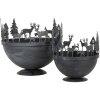 Clayre & Eef 6Y5787 Dekorativní miska sada 2 ks šedá Ø 19x17 Ø 13x14 cm