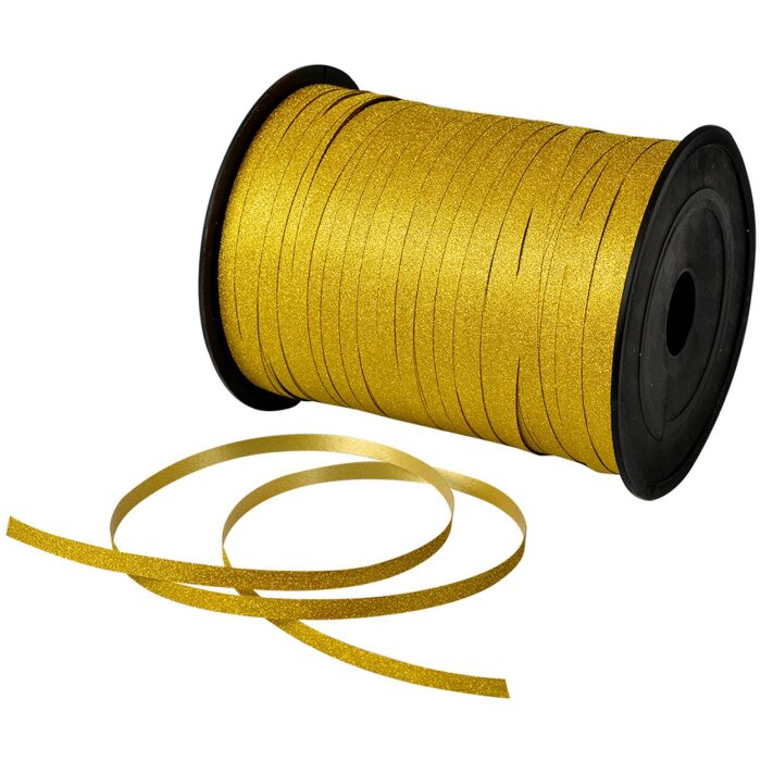 Clayre & Eef Stužka zlatá 0,5 cm x 228 m plastická třpytivá