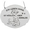 Clayre & Eef 6Y5685 Nápis A life without a cat is possible Bílá 18x15 cm