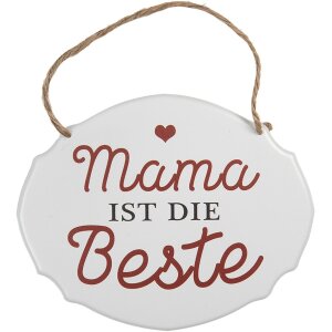 Clayre & Eef 6Y5687 Textový nápis Maminka je nejlepší Žehlička Bílá 18x1x15 cm