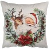 Clayre & Eef KT021.420 Povlak na polštář 45x45cm Vánoční motiv ve venkovském stylu bílý