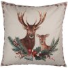 Clayre & Eef Povlak na polštář s motivem jelena béžovo-hnědý 45x45 cm Polyester