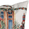 Clayre & Eef KT021.403 Povlak na polštář 45x45 cm Bílá červená zelená Vánoce na venkově