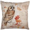 Clayre & Eef KT021.405 Povlak na polštář 45x45 cm Sova Béžová Hnědá Venkovský styl