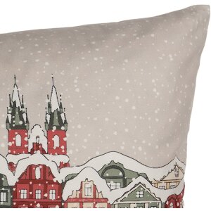 Clayre & Eef KT021.409 Povlak na polštář se zimním motivem béžový 45x45 cm