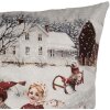 Clayre & Eef KT021.410 Povlak na polštář šedočervený 45x45 cm zimní venkovský design