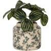 Clayre & Eef Květináč béžovo-zelený Ø16x15cm Keramický venkovský styl Vintage