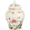 Clayre & Eef 6CE2141 Ozdobný květináč s poklicí Keramika béžovo-růžová Ø 12x18 cm