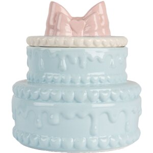 Clayre & Eef 6CE2146 Dekorační květináč s víkem Keramický modrý růžový Ø 13x15 cm