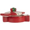 Clayre & Eef 6CE2148 Úložný hrnec s víkem Keramický červený 14x10x8 cm Venkovský styl