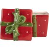 Clayre & Eef 6CE2149 Úložný hrnec s víkem červenozelený 9x9x11 cm venkovský styl