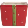 Clayre & Eef 6CE2149 Úložný hrnec s víkem červenozelený 9x9x11 cm venkovský styl