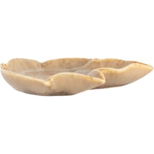 Clayre & Eef 6CE2150 Mísa Leaf Brown Ceramic 14x13x2 cm Botanical
