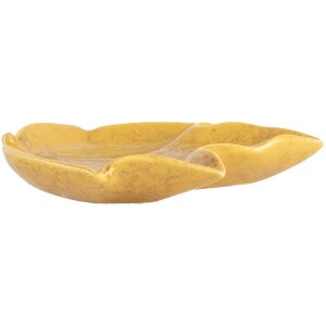 Clayre & Eef 6CE2151 Mísa Leaf Botanical Design Yellow 14x13x2 cm Keramika