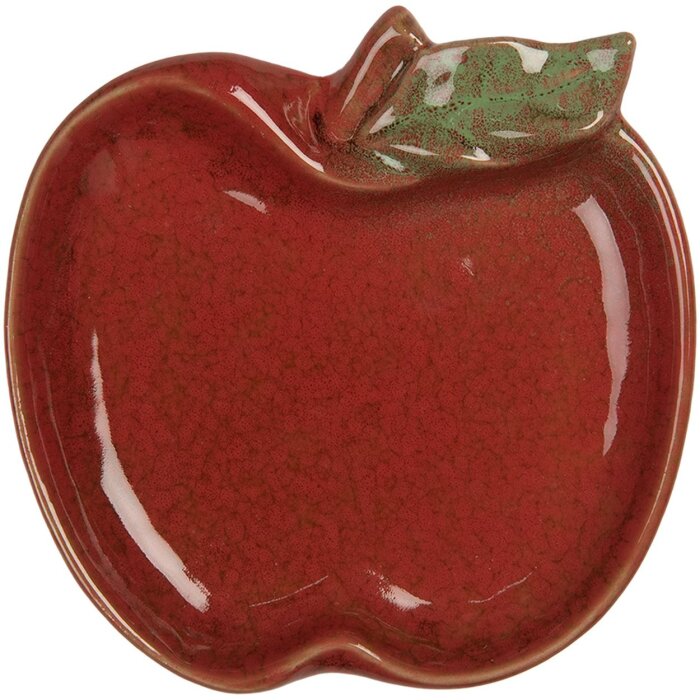 Clayre & Eef 6CE2153 Mísa Jablko keramická červená zelená 13x13x2 cm