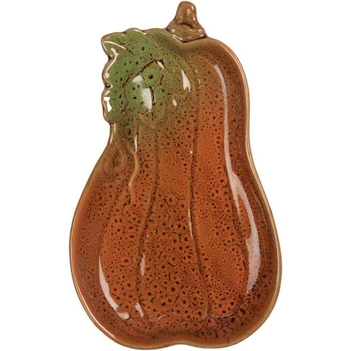 Clayre & Eef 6CE2155 Miska dýně keramická oranžovo-zelená 17x10x2 cm