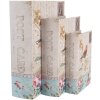 Clayre & Eef 66257 Sada 3 úložných boxů Antique Design Beige Vintage
