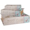 Clayre & Eef 66257 Sada 3 úložných boxů Antique Design Beige Vintage