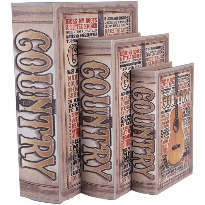 Clayre & Eef 66258 Sada 3 úložných boxů Retro Vintage Wood Beige Brown