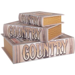 Clayre & Eef 66258 Sada 3 úložných boxů Retro Vintage Wood Beige Brown