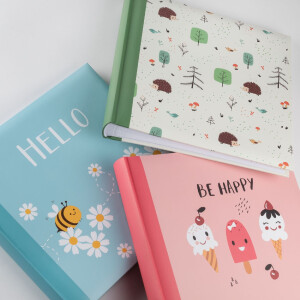 Dětské album Walther Hello Bee Blue 26x25 cm 50 stran skleněné ochranné listy