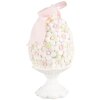 Clayre & Eef 6PR5145 Dekorace Vejce Ø 10x20 cm Růžová Bílá Zelená Romantická