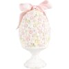 Clayre & Eef 6PR5145 Dekorace Vejce Ø 10x20 cm Růžová Bílá Zelená Romantická